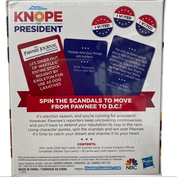 Hasbro TV Parks and Recreation Party Board Game Knope for President - Picture 2 of 7